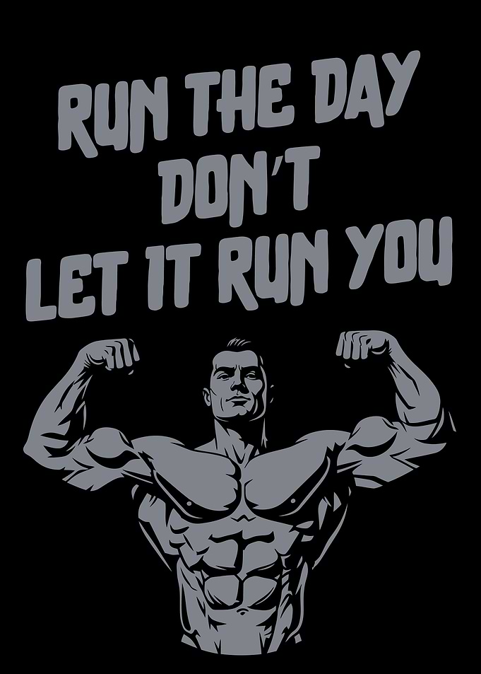 Run the Day Motivational Fitness Art