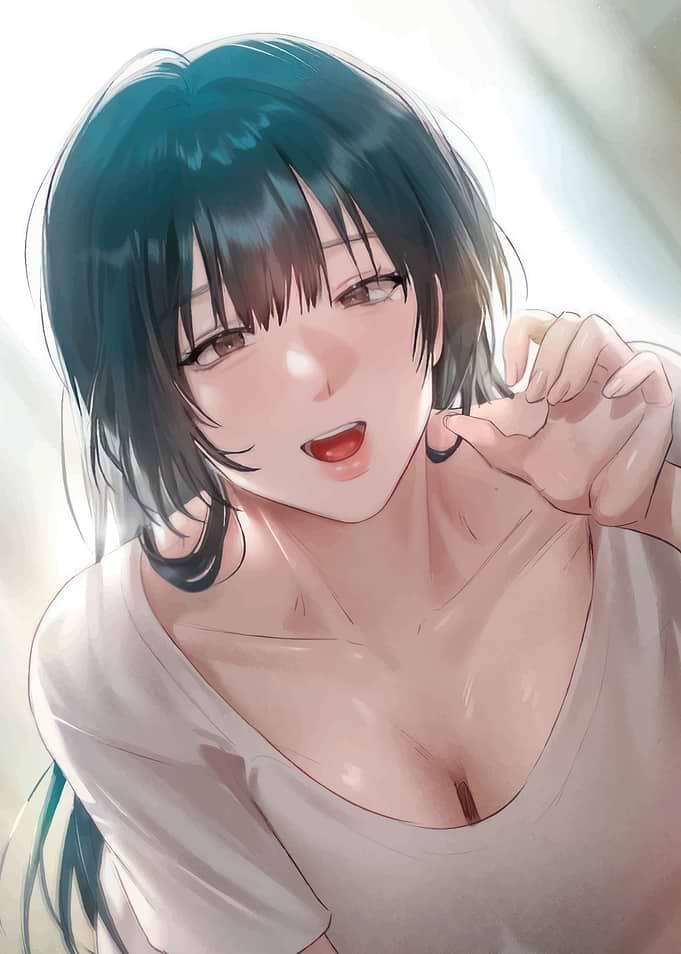 Anime Girl Portrait with Playful Expression