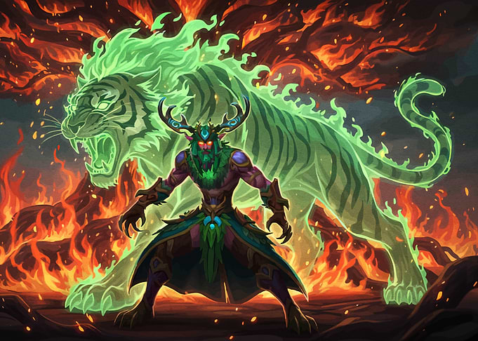 Druid and Spectral Tiger Flames