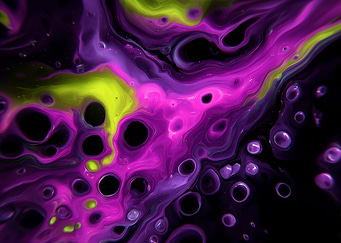 Abstract Fluid Art with Bubbles
