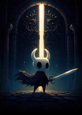 Hollow Knight before the door