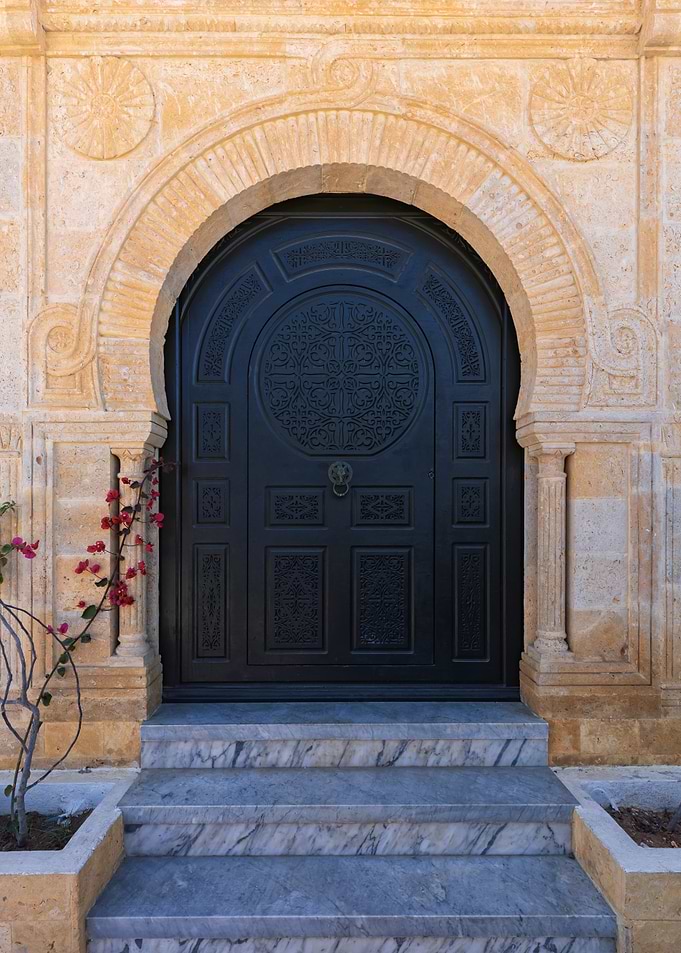 Ornate Doorway with Stone Arch, Tunisia