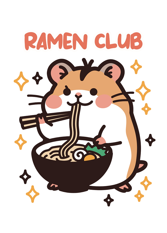 Ramen Club Hamster Illustration