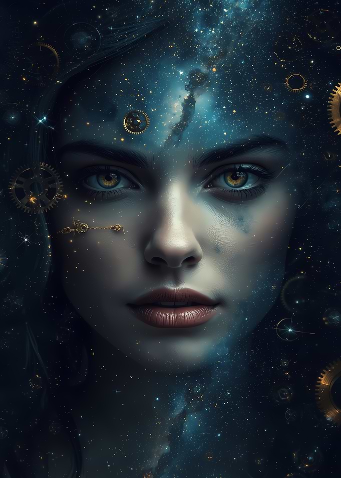 Celestial Woman with Clockwork Accents