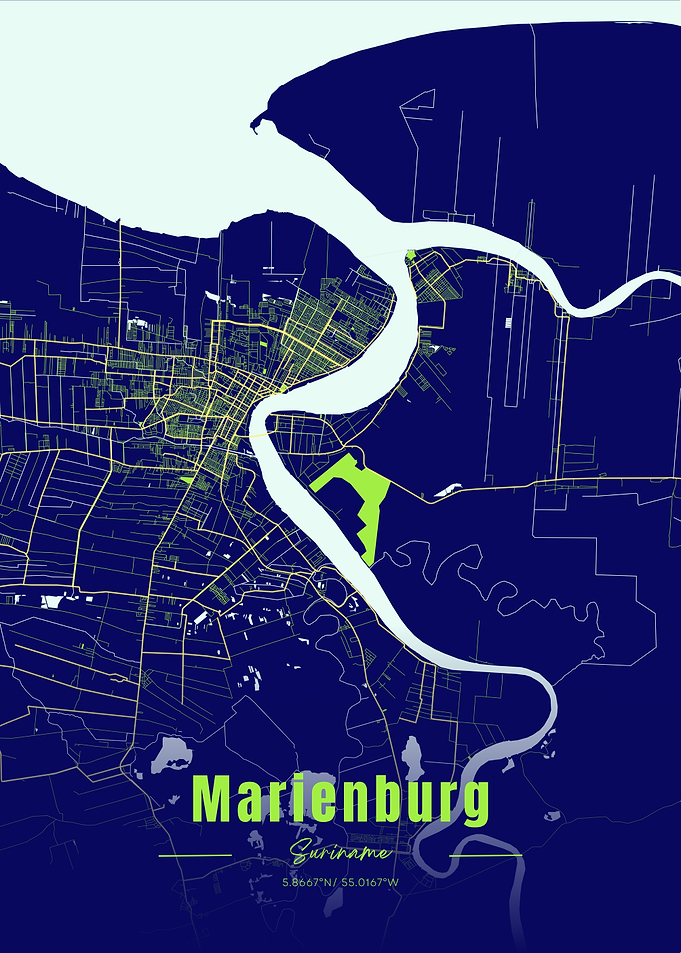 Marienburg, Suriname City Map Art