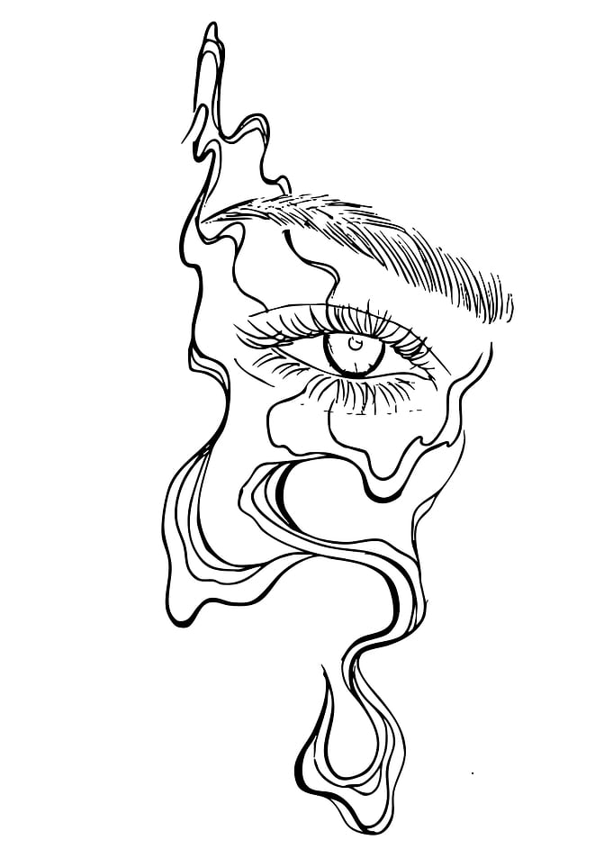 Eye with Flowing Lines Illustration