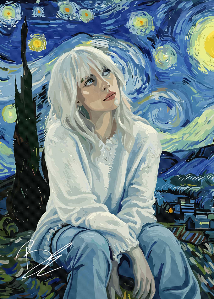 Billie Eilish Starry Night Art