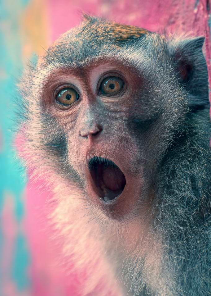 Surprised Monkey Portrait