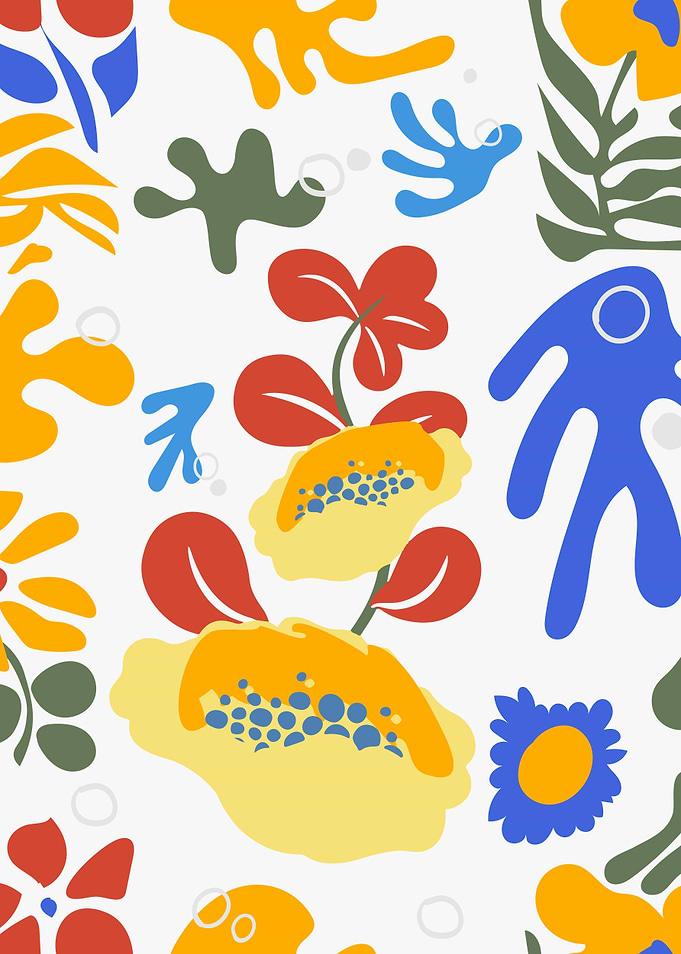 Colorful Abstract Floral Pattern, St. Valentines Day Henri Matisse