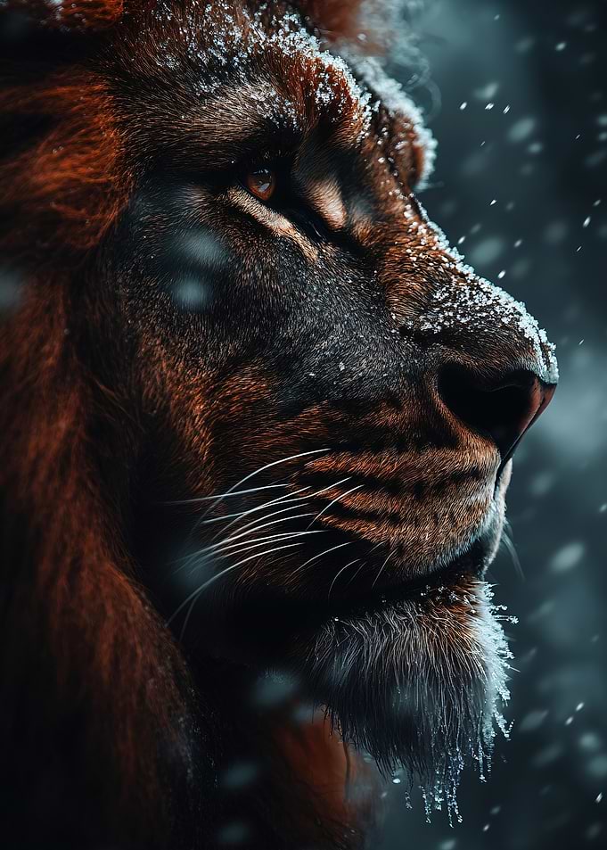 Snowy Lion Portrait