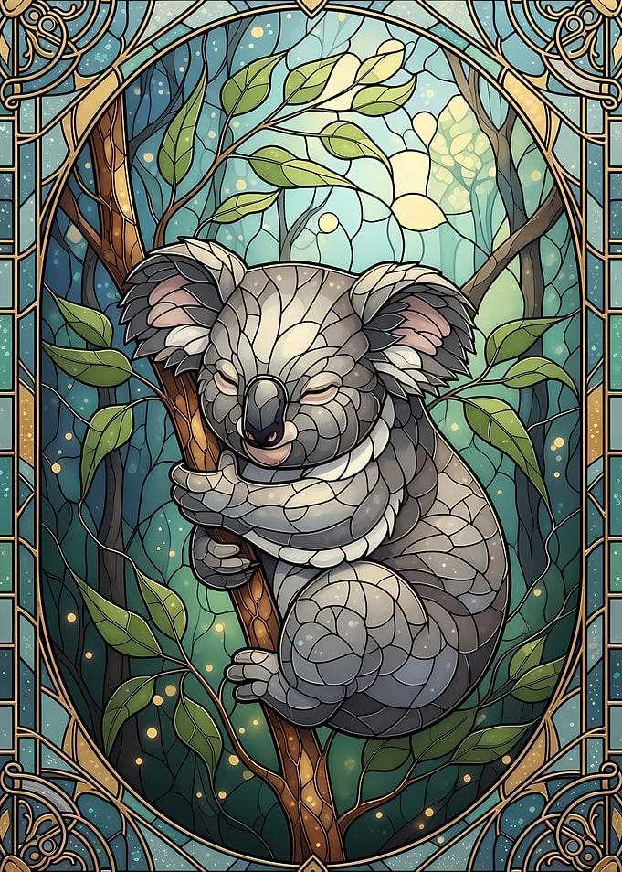 Koala Stained Glass Illustration