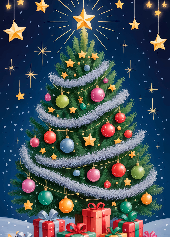 Festive Christmas Tree with Gifts