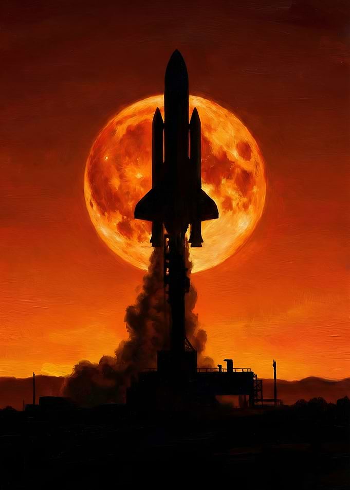 Space Shuttle Launch Silhouette