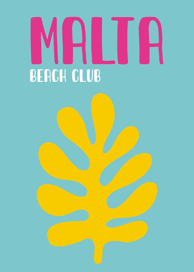 Malta Beach Club Minimalist Poster