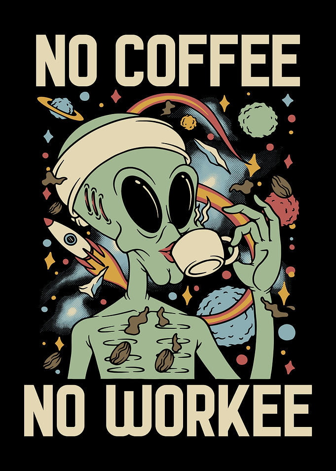Alien Coffee Break In Space