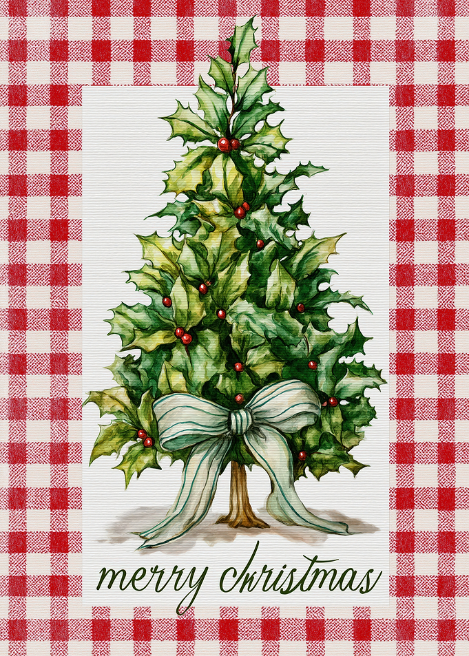 Merry Christmas Holly Tree