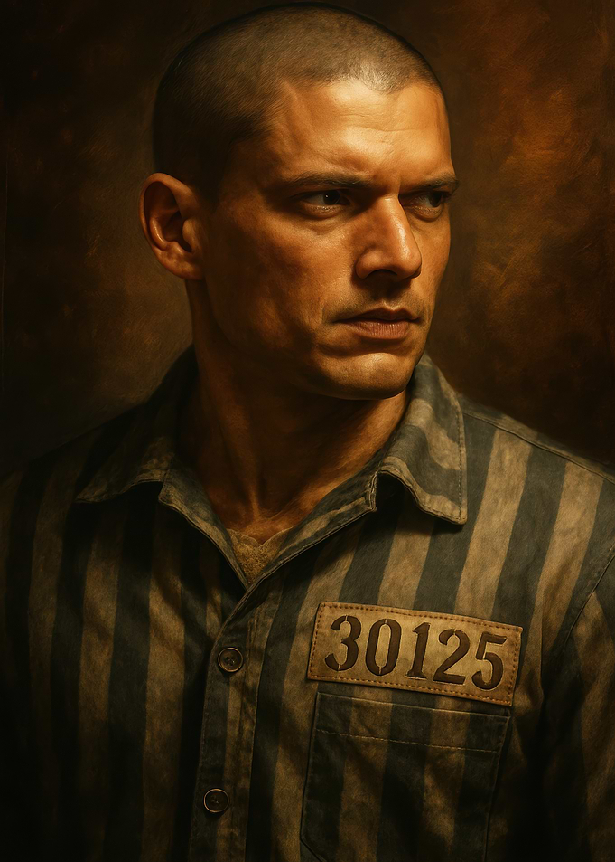 Michael Scofield Portrait with Striped Uniform