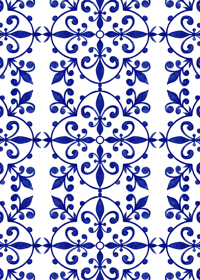 Blue and White Floral Pattern