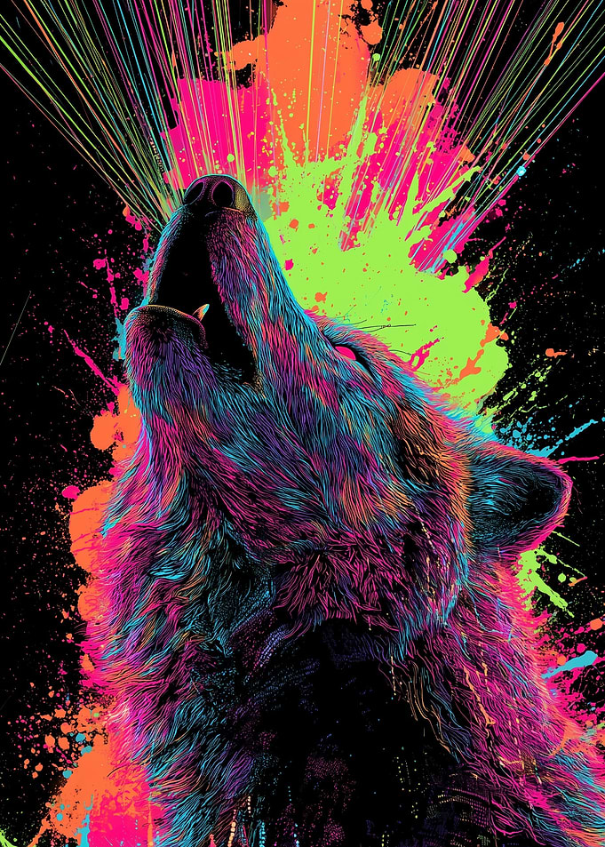 Neon Wolf Howl