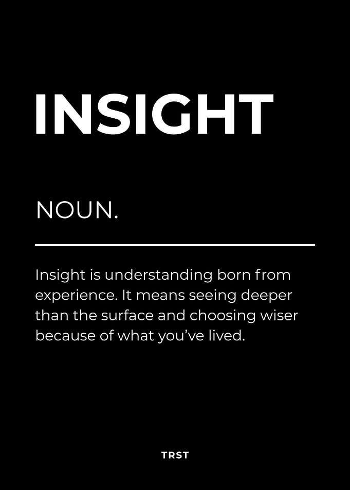 Insight – Minimalist Black & White Motivational Definition Wall Art