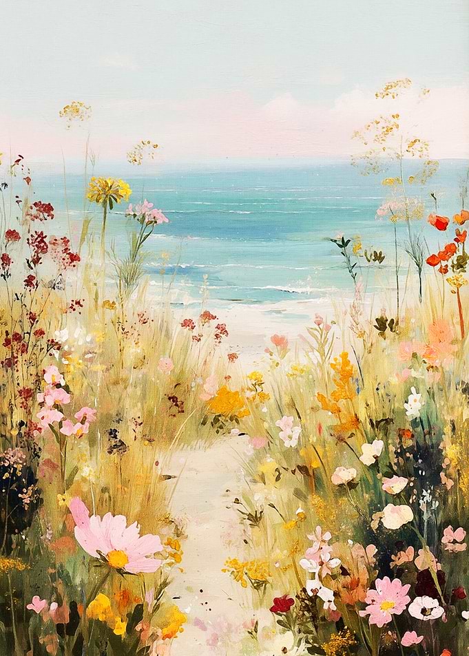 Floral Path to the Sea Painting