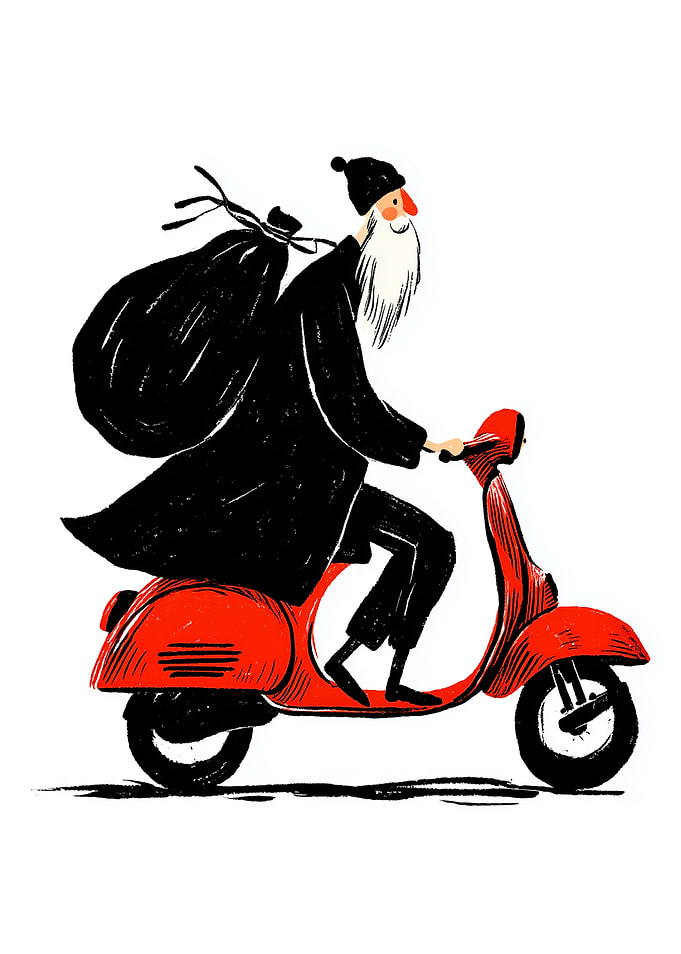 Santa on a Scooter