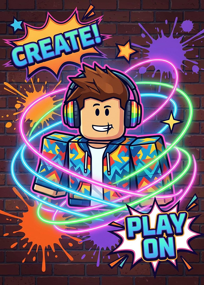 Roblox Avatar with Neon Accents