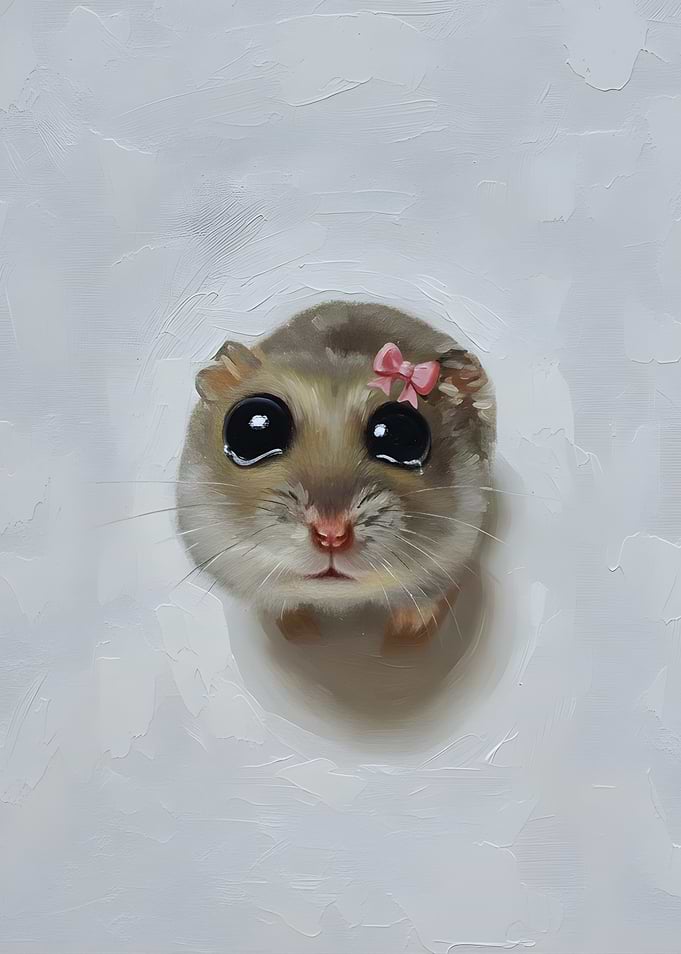 Cute Hamster with Pink Bow