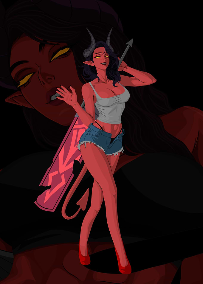 Demon girl Malevola illustration