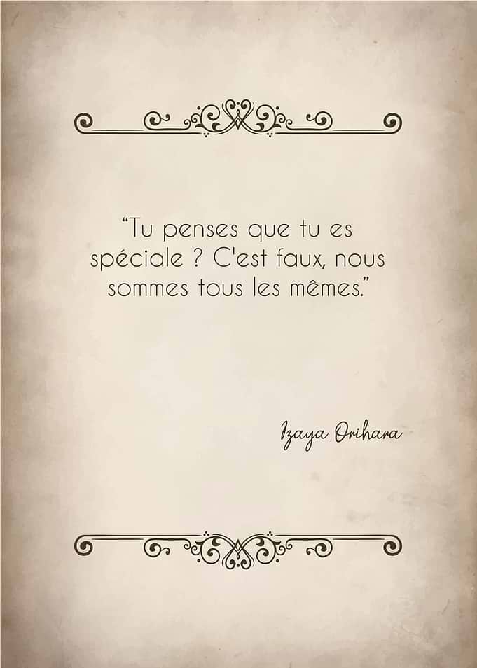 Izaya Orihara Quote on Vintage Paper