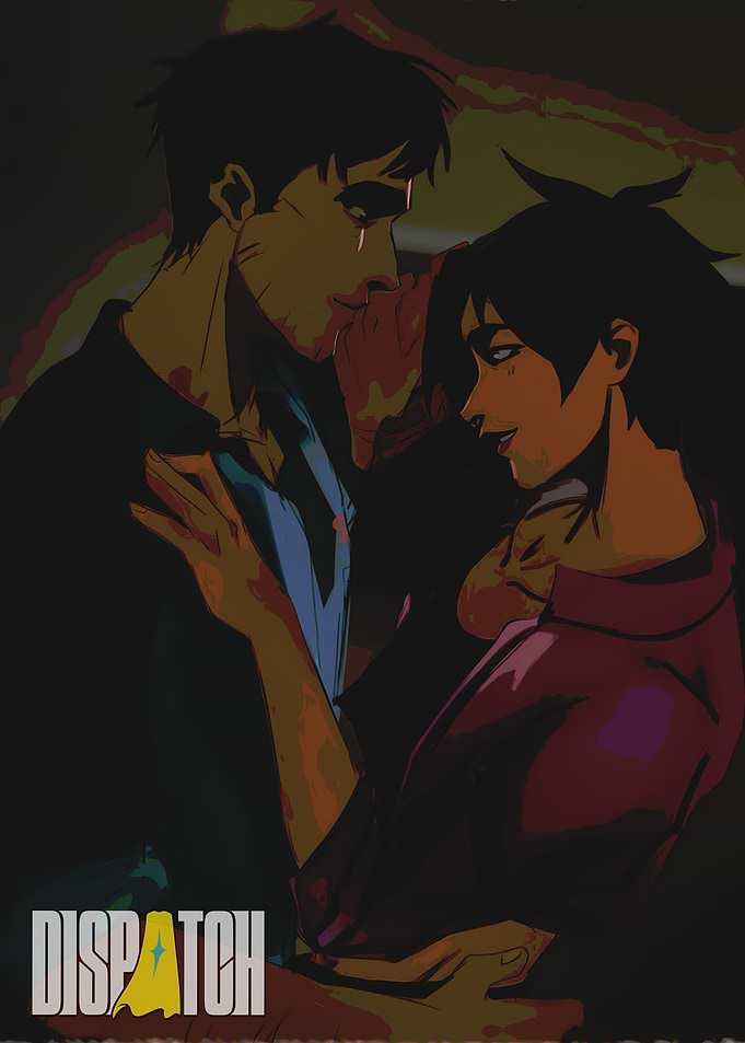 Romantic Couple Illustration with Dispatch Text