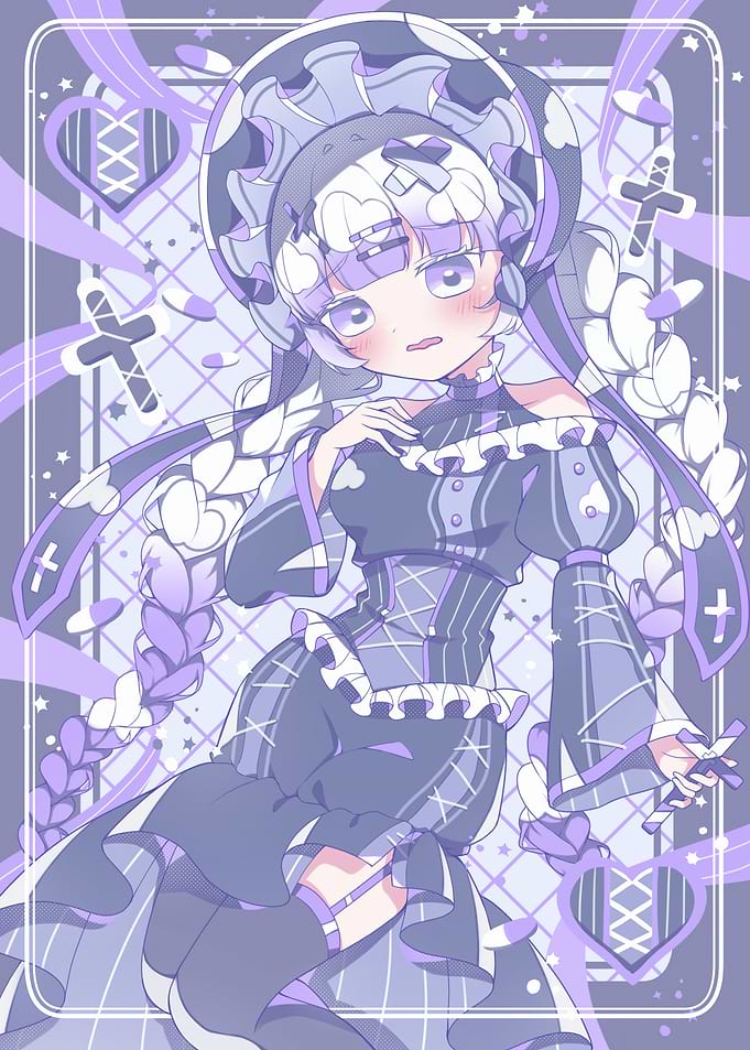 Anime Girl in Purple Dress