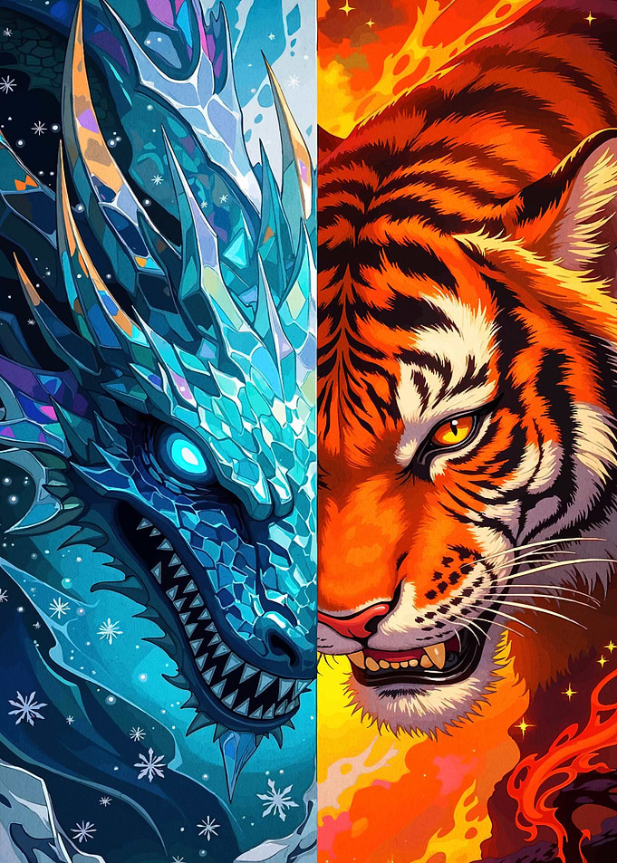 Ice Dragon and Fire Tiger