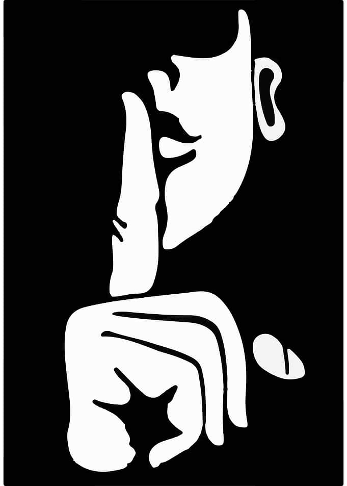 Shhh! Silence Gesture in Black and White