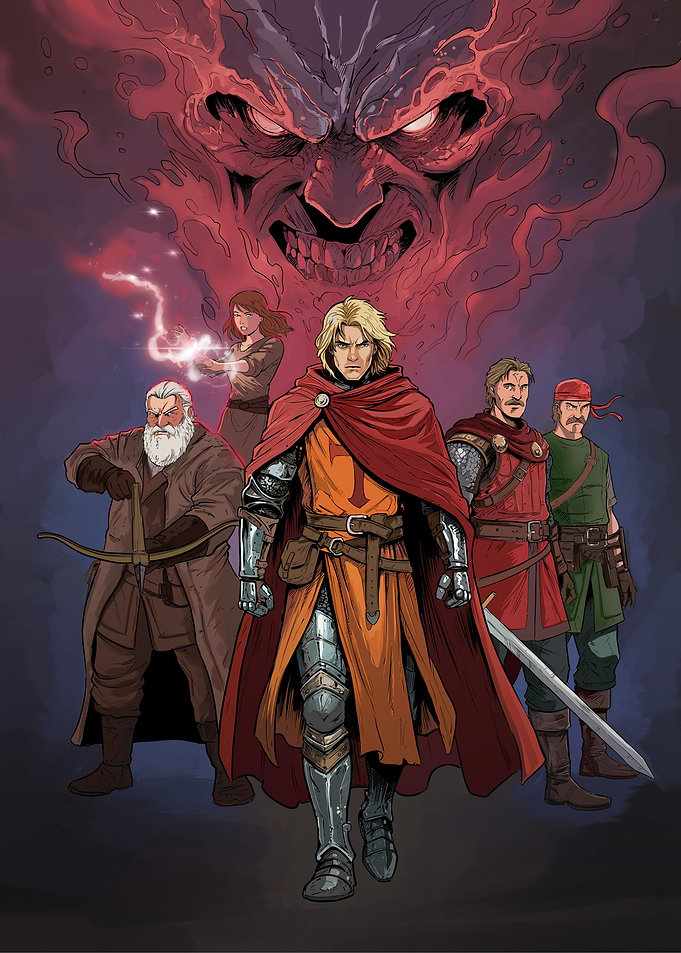 Fantasy Adventure Team Facing a Threat