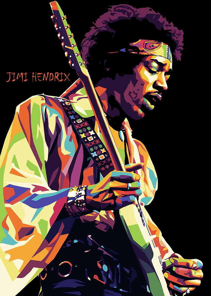 Jimi Hendrix Colorful Portrait