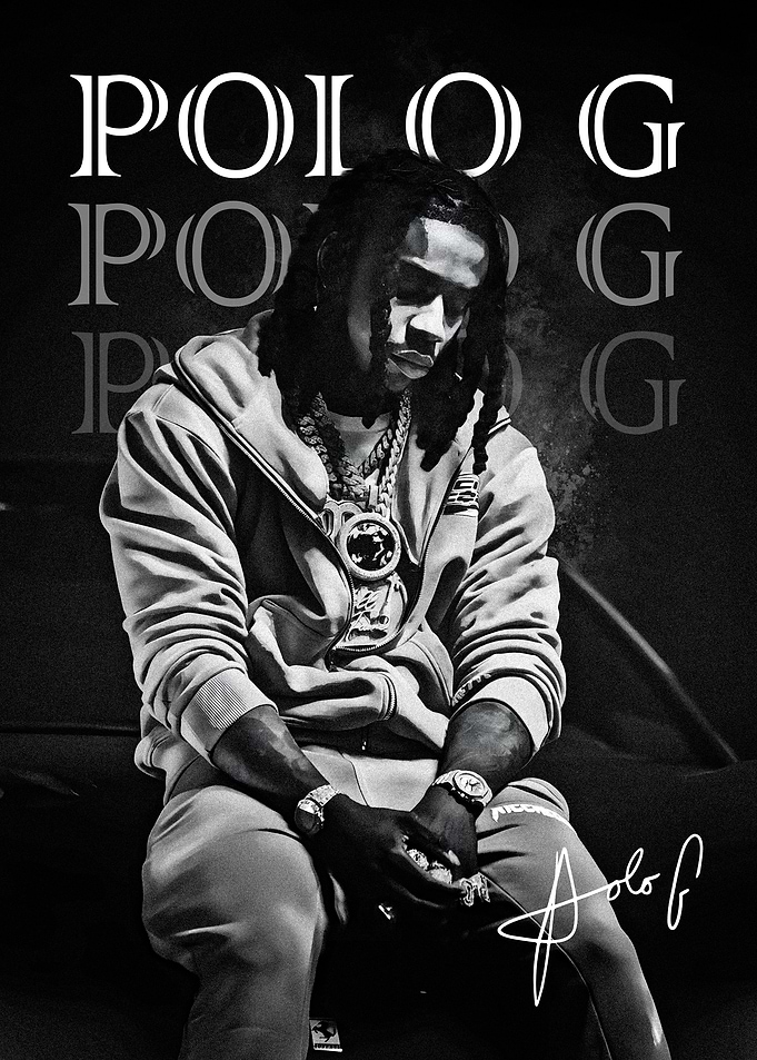 Polo G Black and White Portrait