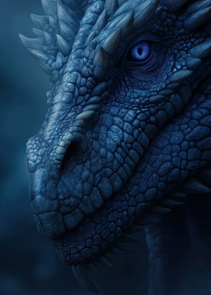 Blue Dragon Head Close-Up