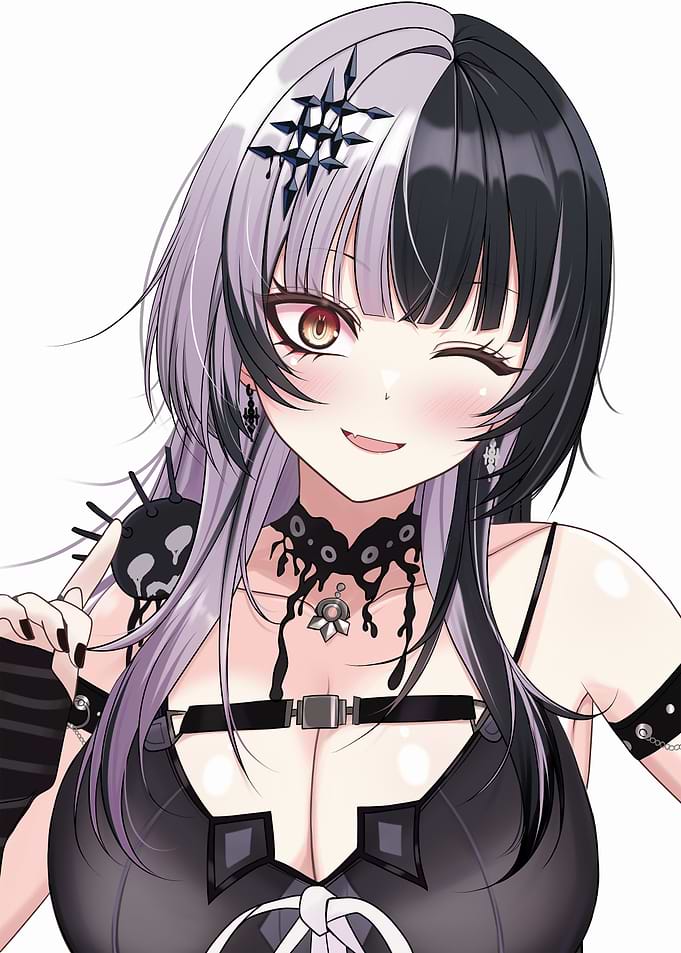 Anime Girl with Black and White Hair