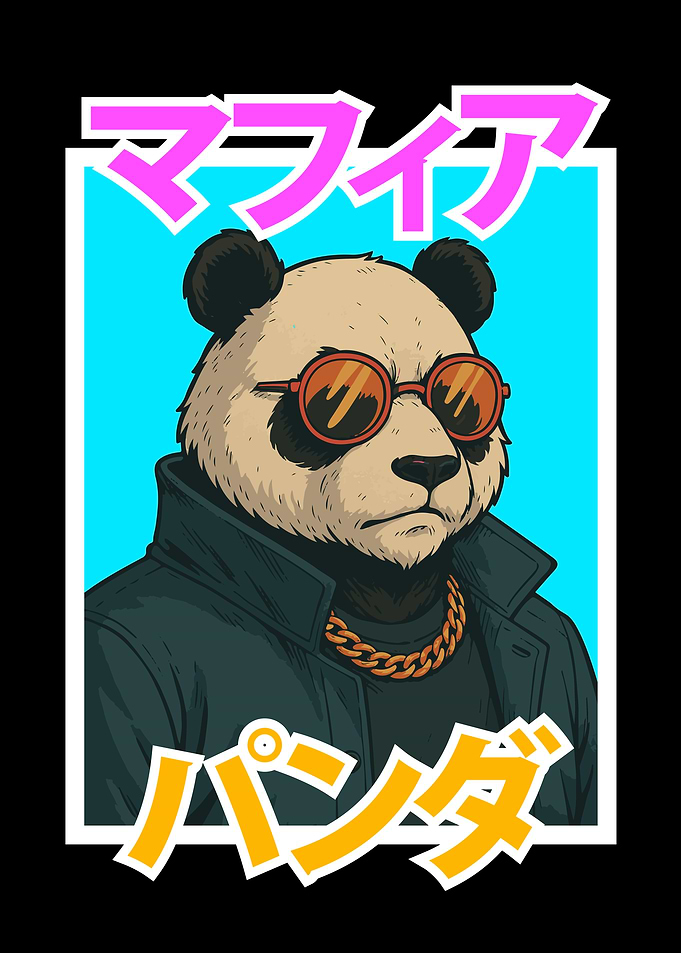 Panda Retro Mafia Boss