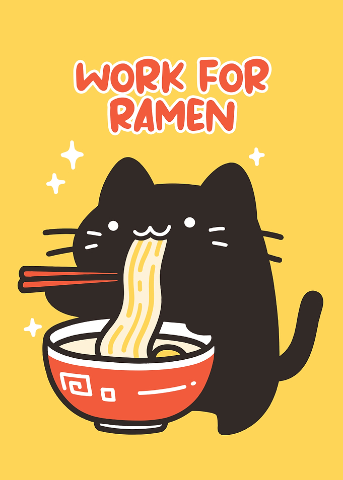 Work for Ramen Cute Cat