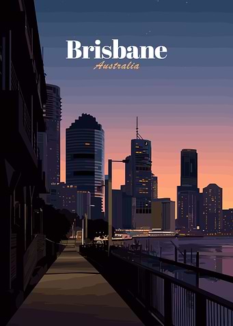 Brisbane Australia Cityscape at Dusk