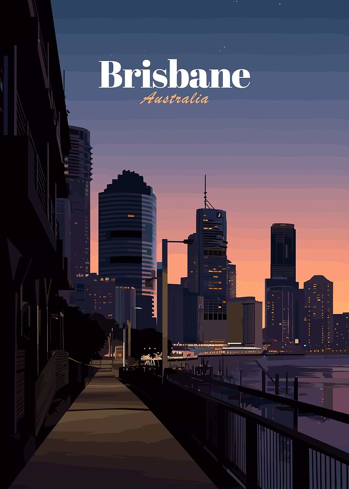 Brisbane Australia Cityscape at Dusk