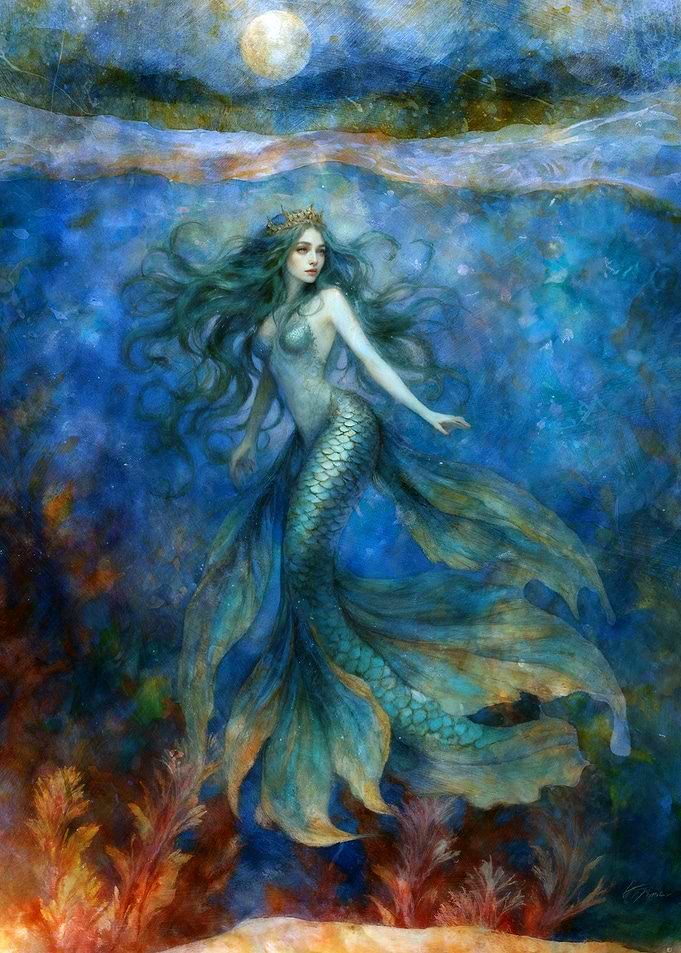 Mermaid In Moonlight