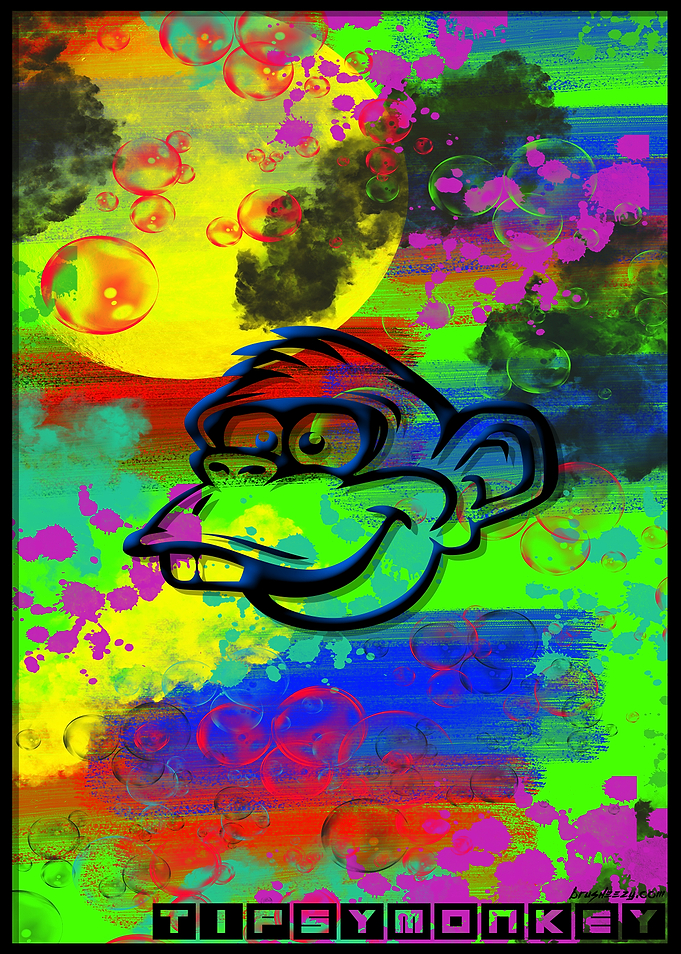 Tipsy Monkey Colorful Abstract Art