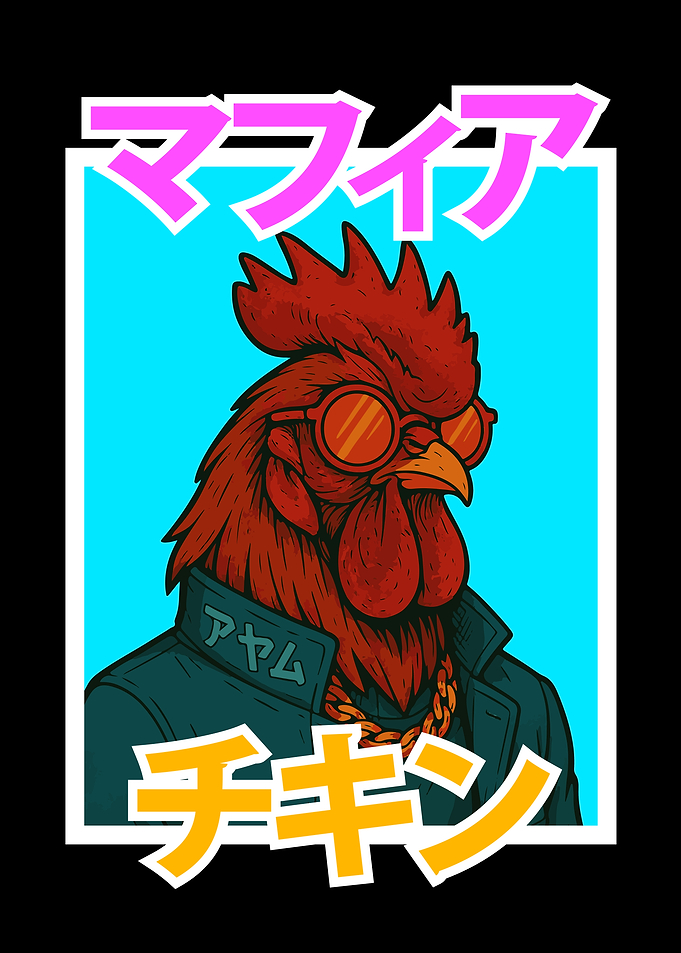 Mafia Chicken Illustration