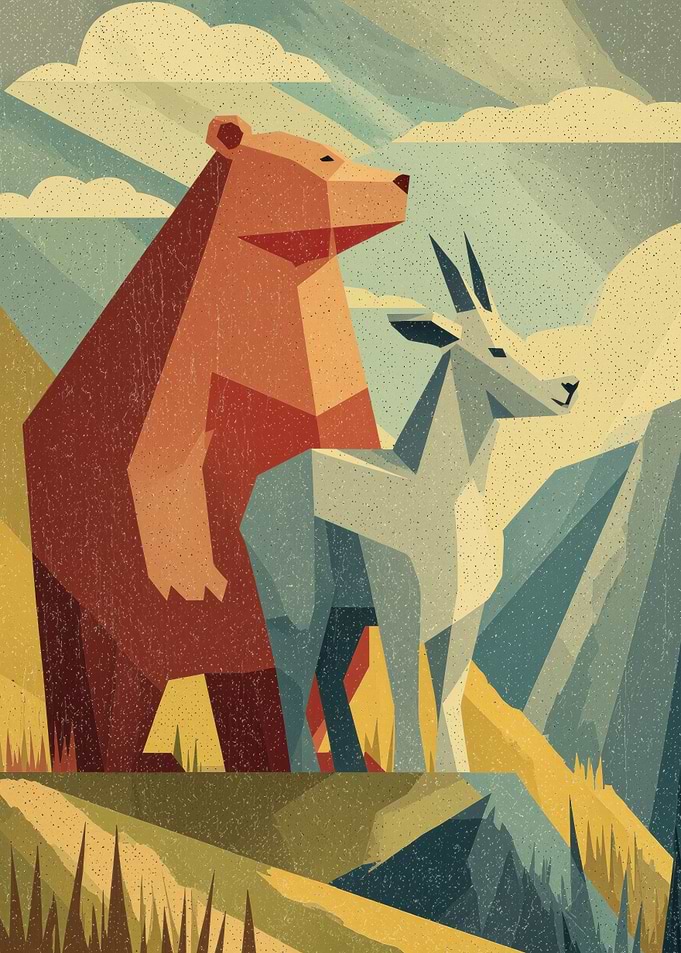 Geometric Bear and Antelope