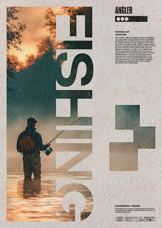 Fishing Angler Minimalist Poster