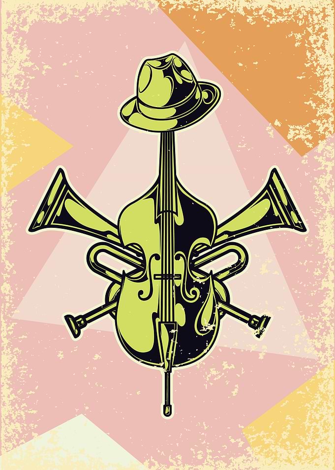 Jazz Music Instrument Retro Art