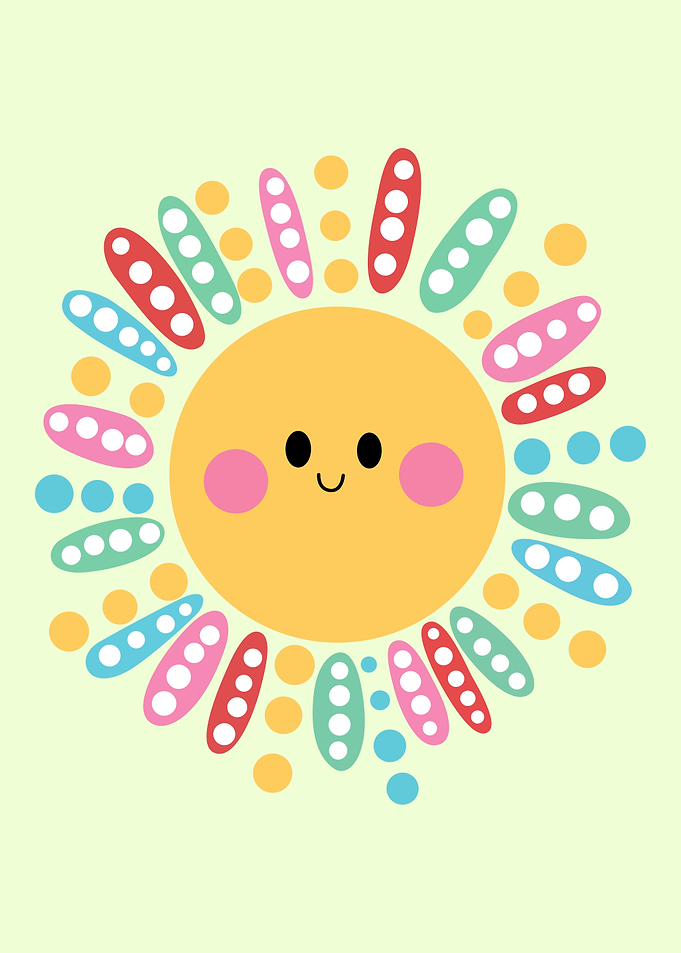 Colorful Sun Illustration Baby Room Poster – Playful Nursery Art